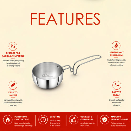Aluminium Tadka Pan, Lightweight & Efficient | Four Brothers