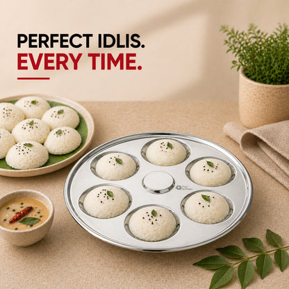 Stainless Steel Mini Idly Plate – 6 Idly Capacity
