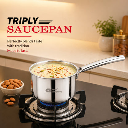 S.S Triply Saucepan with Glass Lid