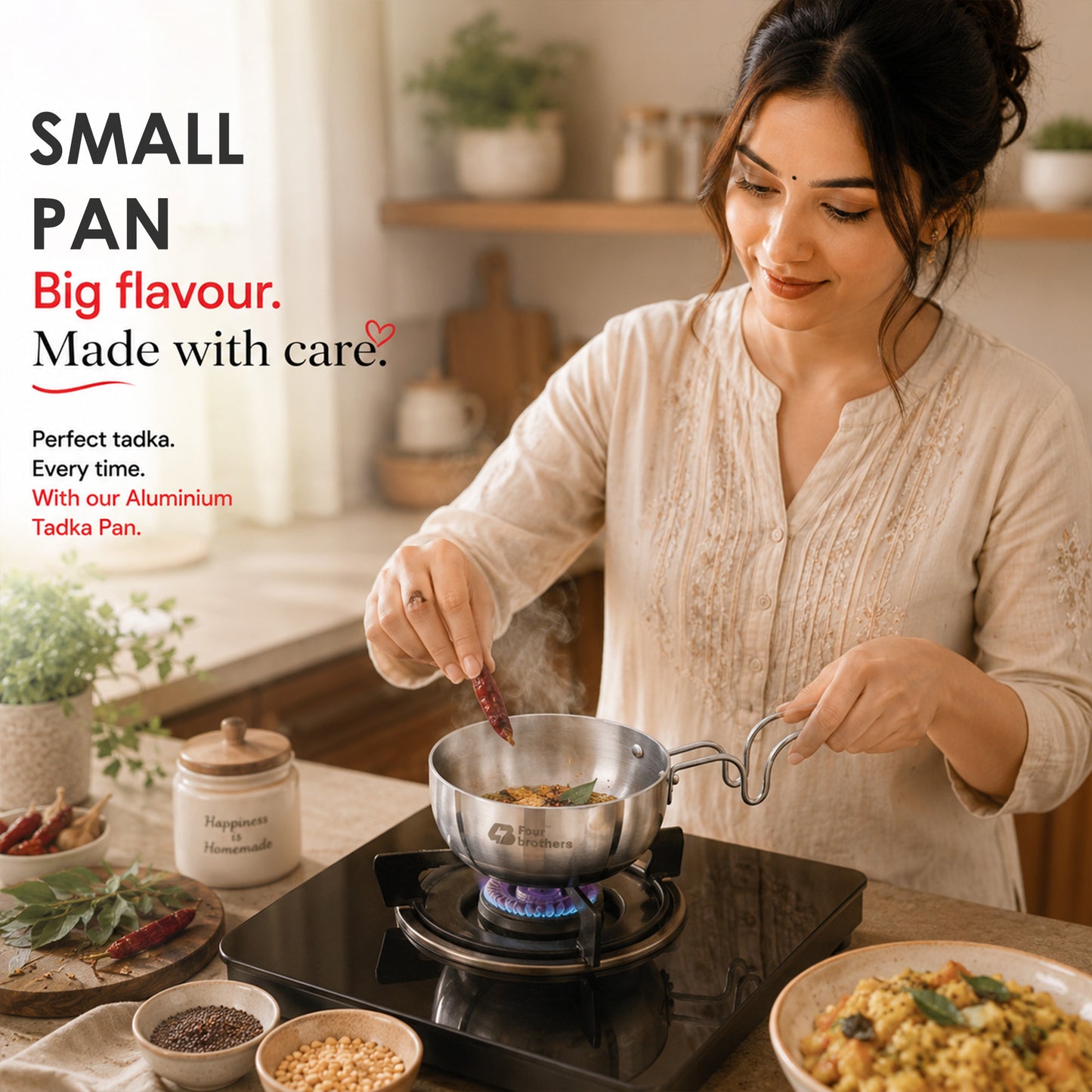 Vagaria Aluminium Tadka Pan -Light, Efficient & Indian Kitchen Ready