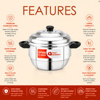 Four Brothers Optima Stainless Steel Idly Maker/Cooker | Induction & Gas Compatible