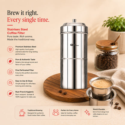 Stainless Steel Coffee Filter South Indian Style