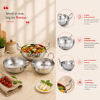 Aluminium Round Bottom Kadai for Kitchen, 3 Pcs Set | Four Brothers