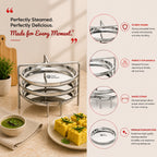 Dhokla Stand / Thattu Idly Stand – Stainless Steel Steamer Plate