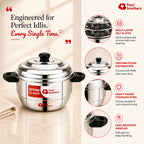 Four Brothers Optima Stainless Steel Idly Maker/Cooker | Induction & Gas Compatible