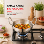 Aluminium Round Bottom Kadai for Kitchen, 3 Pcs Set | Four Brothers