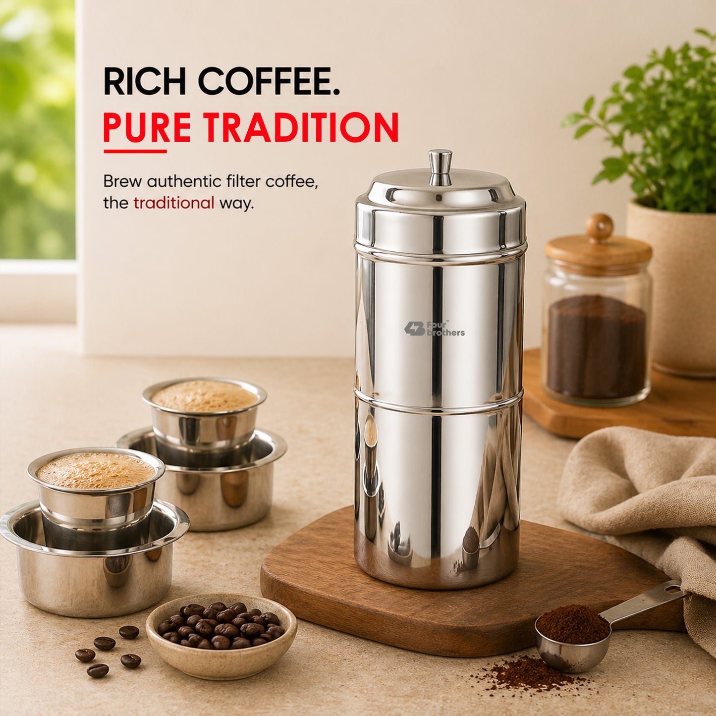 Stainless Steel Coffee Filter South Indian Style