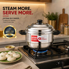 Four Brothers Optima Stainless Steel Idly Maker/Cooker | Induction & Gas Compatible