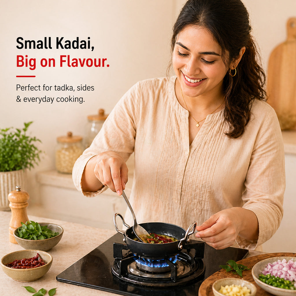 Hard Anodised Black Kadai 3Pcs Set
