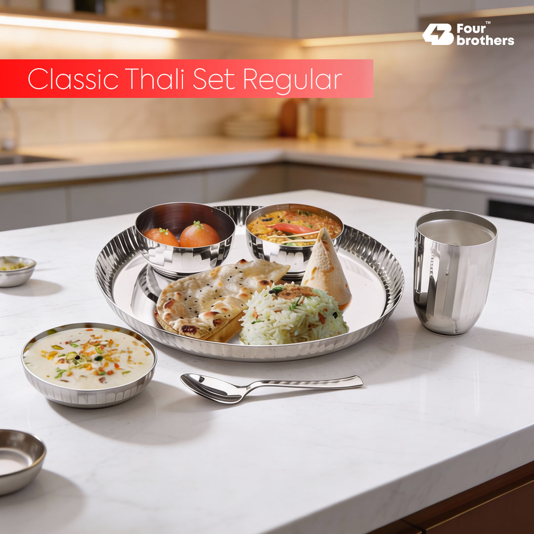 Classic Stainless Steel Thali Set – Regular Finish