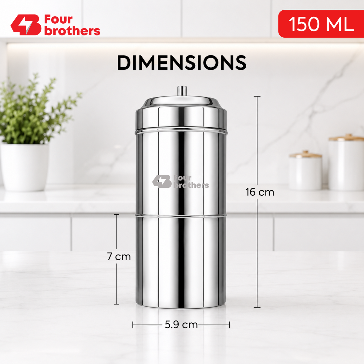 Stainless Steel Coffee Filter, South Indian Style | Four Brothers