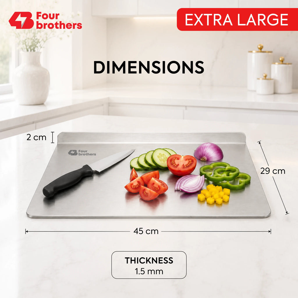 Stainless Steel Multipurpose Worktop Board | Cutting, Rolling & Kneading Platform