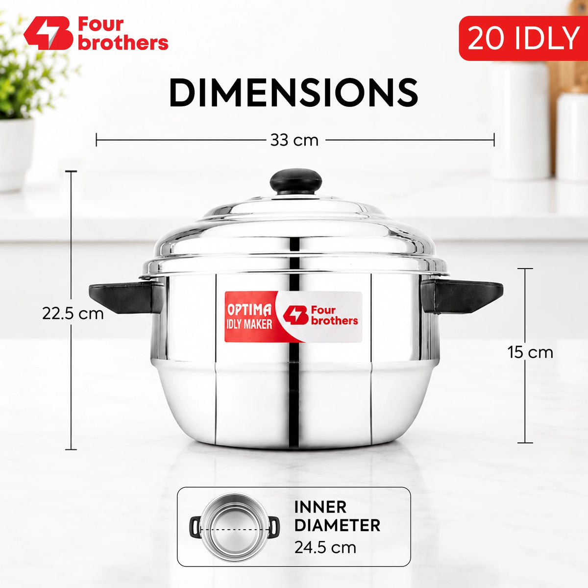 Optima Stainless Steel Idly Maker, Induction & Gas | Four Brothers