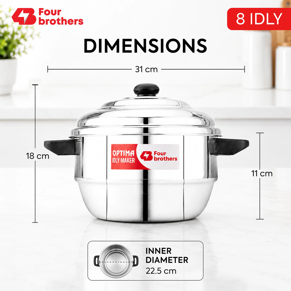 Optima Stainless Steel Idly Maker, Induction & Gas | Four Brothers