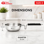 Triply Stainless Steel Tadka Pan, Induction & Gas | Four Brothers