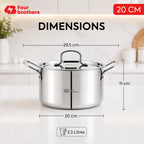 Tri-Ply Stainless Steel Stew Pot with Lid | Four Brothers