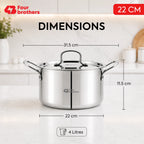 Tri-Ply Stainless Steel Stew Pot with Lid | Four Brothers