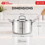 Tri-Ply Stainless Steel Stew Pot with Lid | Four Brothers