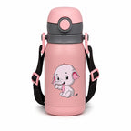 Joy Kids Insulated Sipper Bottle, Elephant Print & Straw | Four Brothers
