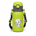 Joy Kids Insulated Sipper Bottle, Elephant Print & Straw | Four Brothers