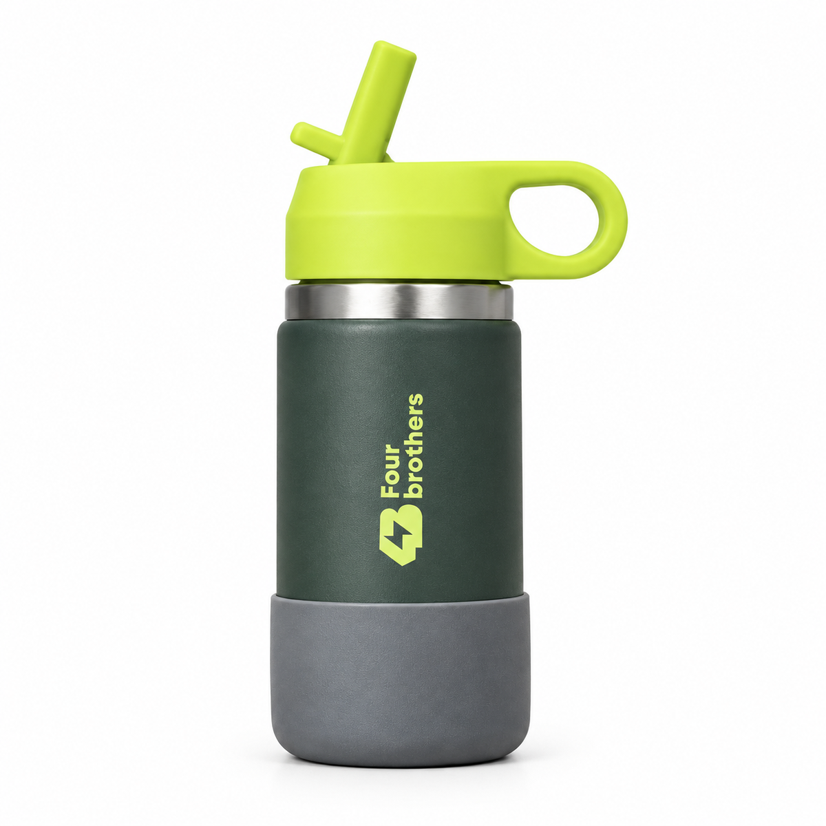 Wave Junior Leakproof Stainless Steel Kids Straw Bottle 380ml Four Brothers