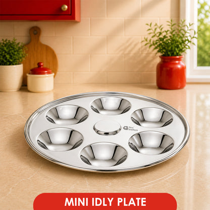 Stainless Steel Mini Idly Plate – 6 Idly Capacity