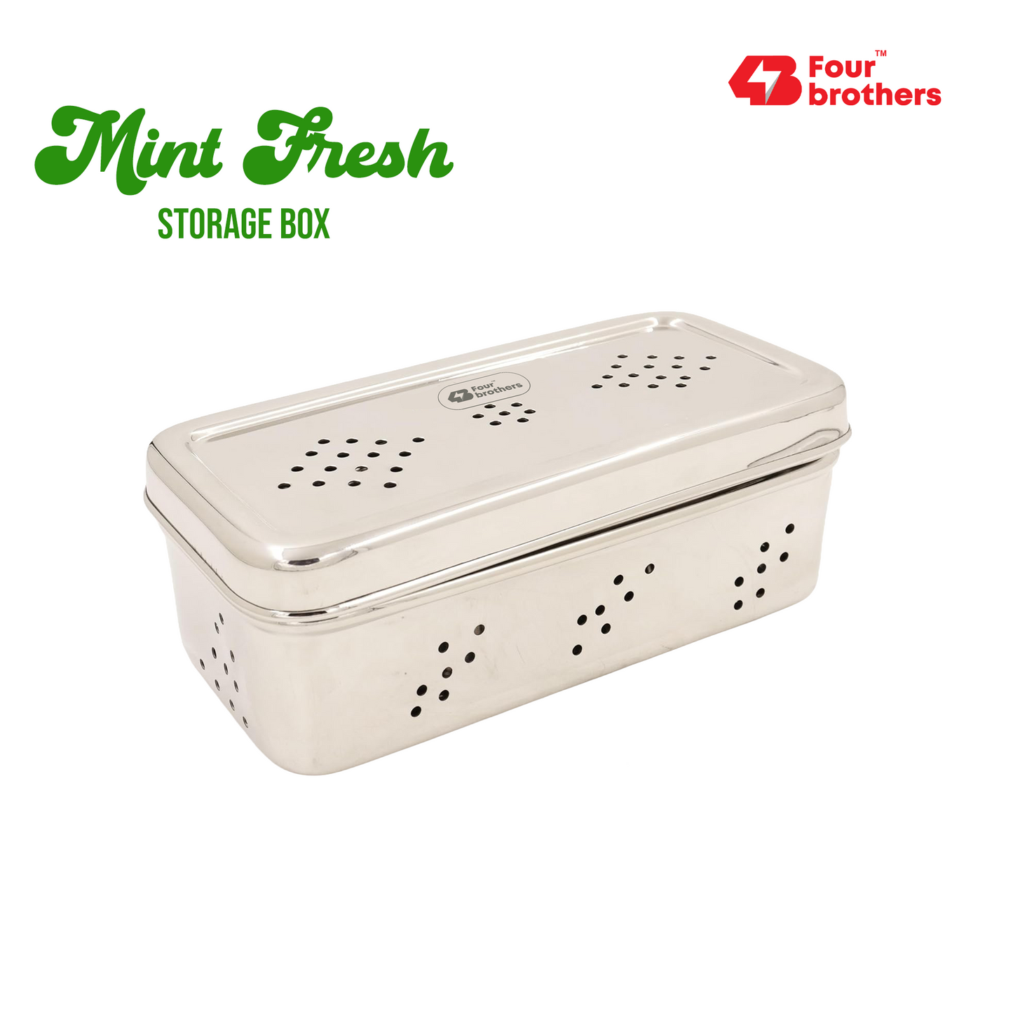 S.S Rectangle Air-Ventilation Fridge Storage Box – Large Sizes
