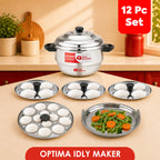 Four Brothers Optima Stainless Steel Idly Maker/Cooker | Induction & Gas Compatible