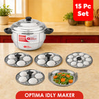 Four Brothers Optima Stainless Steel Idly Maker/Cooker | Induction & Gas Compatible