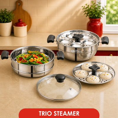 Trio Multi Kadai Idly Pot Steamer