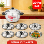 Four Brothers Optima Stainless Steel Idly Maker/Cooker | Induction & Gas Compatible