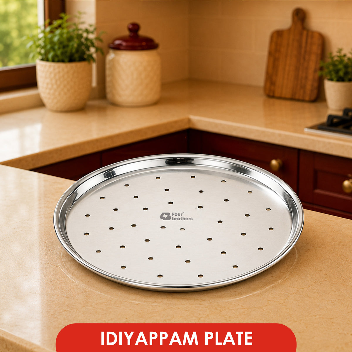 Stainless Steel Idiyappam Steamer Plate Set –  (6.5 Inch)