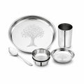 Mily Stainless Steel Thali Set with Laser Print Finish | Four Brothers