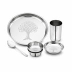 Mily Stainless Steel Thali Set with Laser Print Finish | Four Brothers