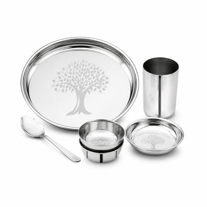 Mily Stainless Steel Thali Set – Laser Print Finish