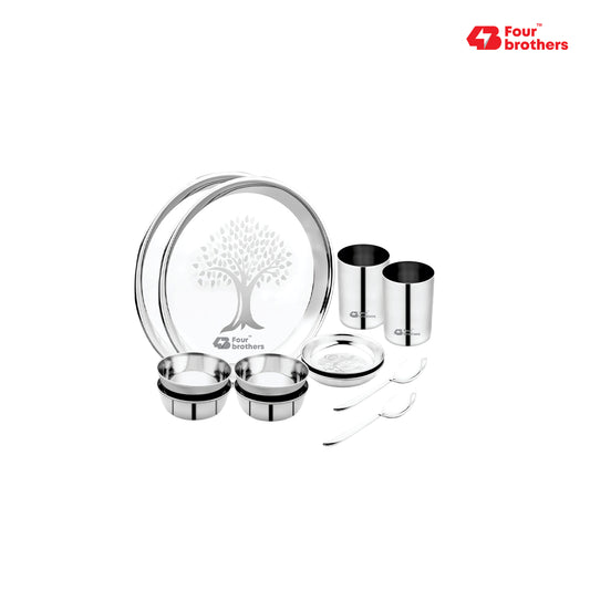 Mily Stainless Steel Thali Set – Laser Print Finish