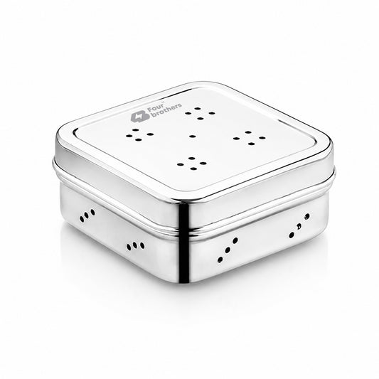 SS Mint & Coriander Storage Box | Fridge Fresh Herb Keeper | 100% Food Grade Steel