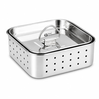 Stainless Steel Paneer Mould – 550ML Capacity (Square Shape)