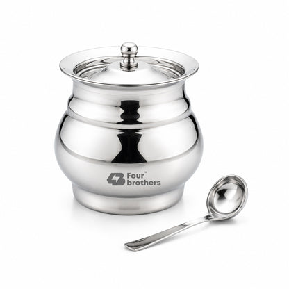 Polo Stainless Steel Ghee Pot with Spoon