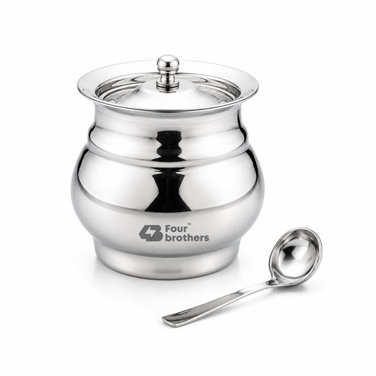 Polo Stainless Steel Ghee Pot with Spoon