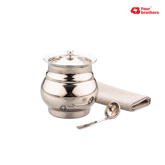 Polo Stainless Steel Ghee Pot with Spoon