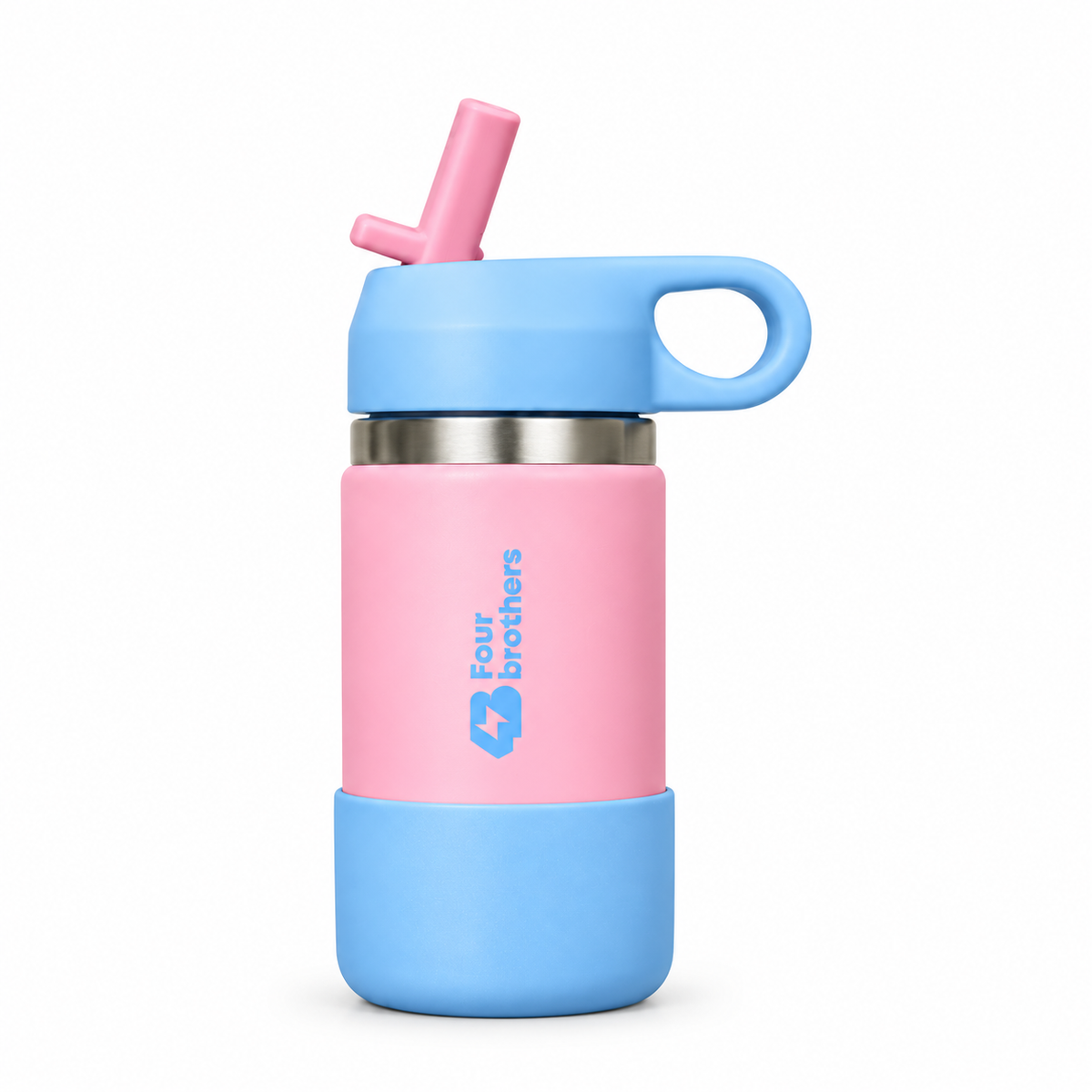 Wave Junior Leakproof Stainless Steel Kids Straw Bottle 380ml Four Brothers