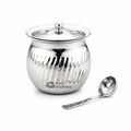 Rotary Stainless Steel Ghee Pot with Spoon | Four Brothers