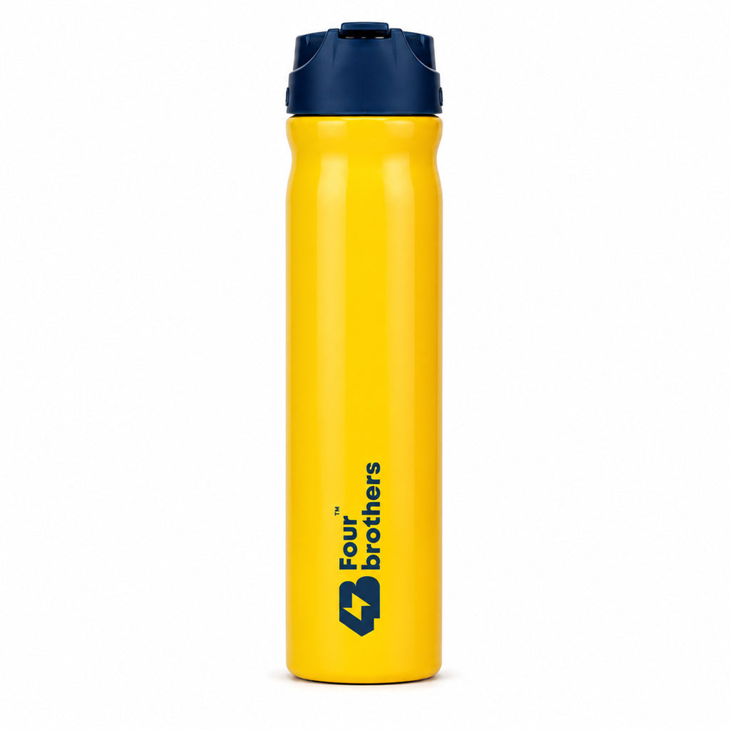 Four Brothers Stainless Steel Sipper Bottle ( Sippy ) – Single Wall, Leakproof Straw Water Bottle