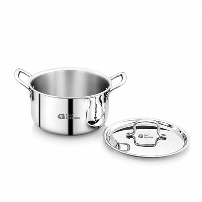 Tri‑Ply Stew Pot with Lid Cover Stainless Steel