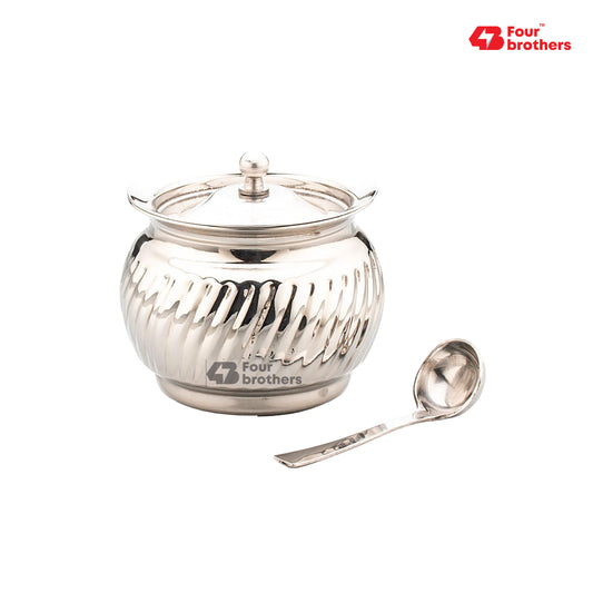 Thunder Stainless Steel Ghee/Oil Pot with Spoon