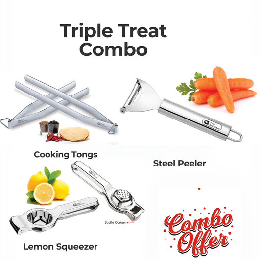 Lemon Squeezer, Cooking Tongs and Steel Peeler Combo Offer