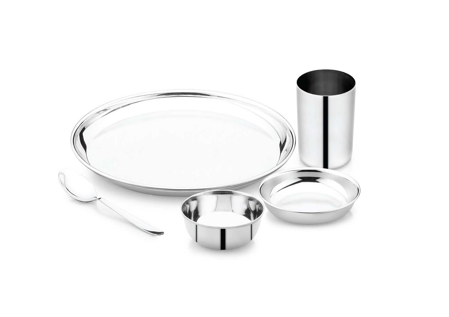 Stainless Steel Thali Set – Laser Print Finish