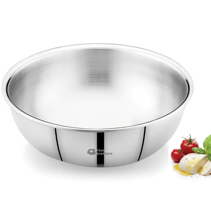 Triply Flat Bottom Tasla with Lid – Induction & Gas Compatible