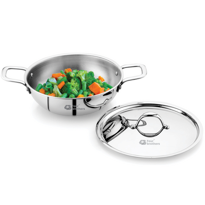 Triply Round Bottom Kadai with Lid – Gas Stove Only
